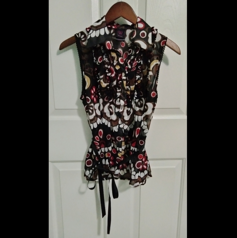 Brown button up blouse